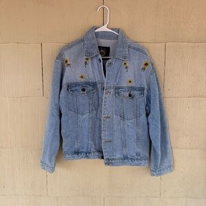L.E.I Vintage Sunflower Denim Jacket